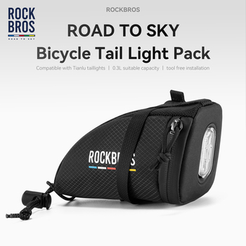 Bike saddle bag with smart light-sensing tail light