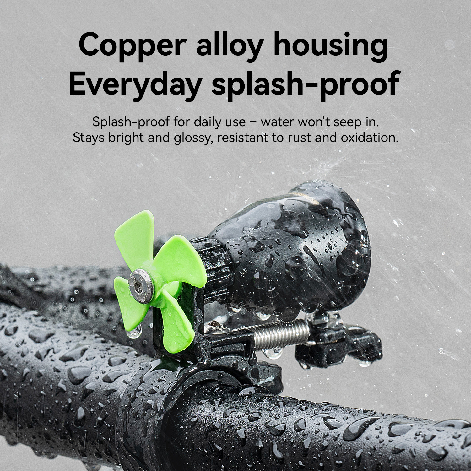 For Wind Driven Fan Bicycle Bell 80dB Copper Alloy Handlebar Spinning Green Fan Road MTB Folding Bikes 54g Warning/Safety