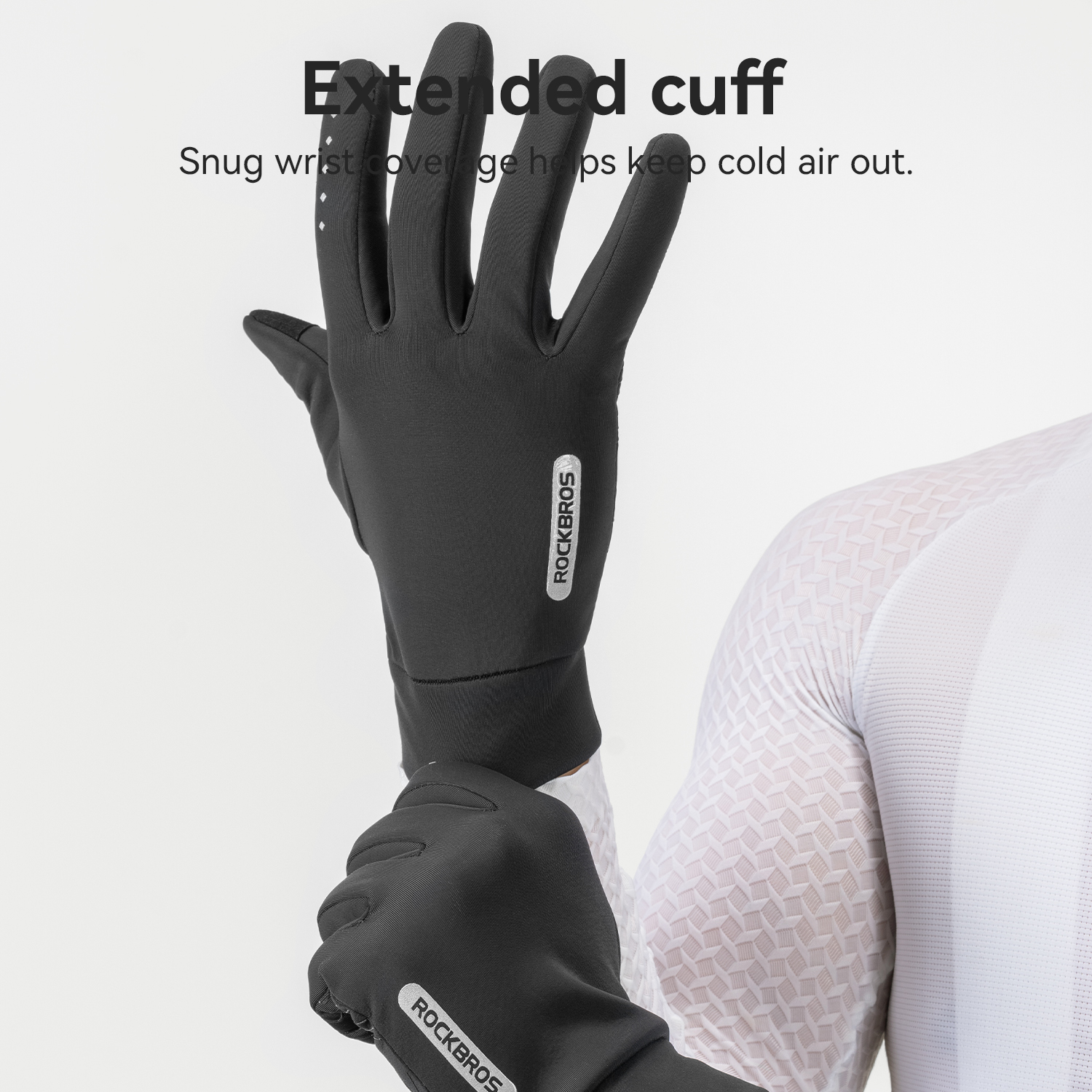 ROCKBROS Warm Winter Gloves Full Finger Fleece Lined Windproof Bike Gloves Touchscreen Anti-Slip Thermal Gloves for Cold Days