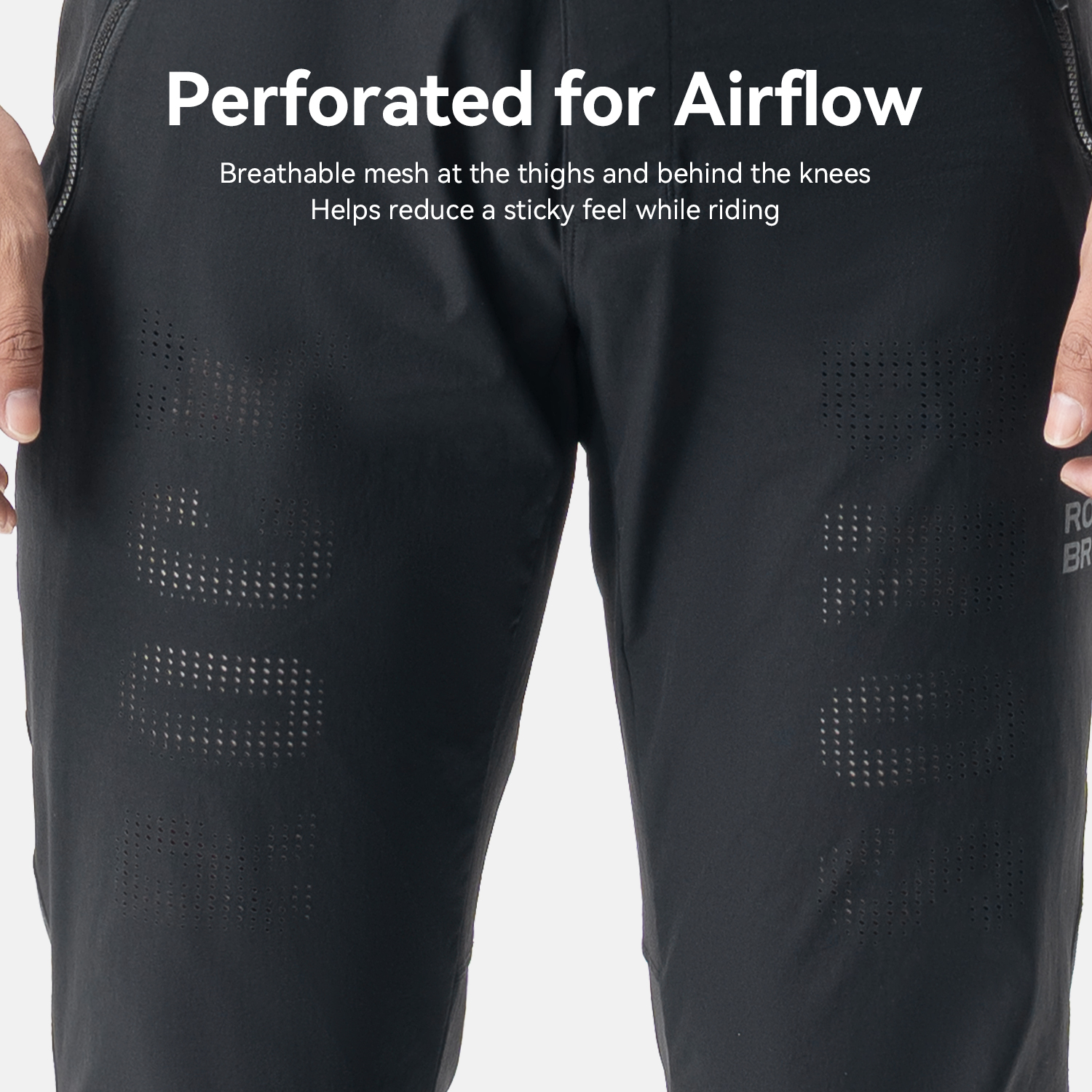 ROCKBROS Men's MTB Pants Breathable Sweat-Wicking Mountain Bike Riding Pants Laser-Perforated Stretch Lightweight Trousers