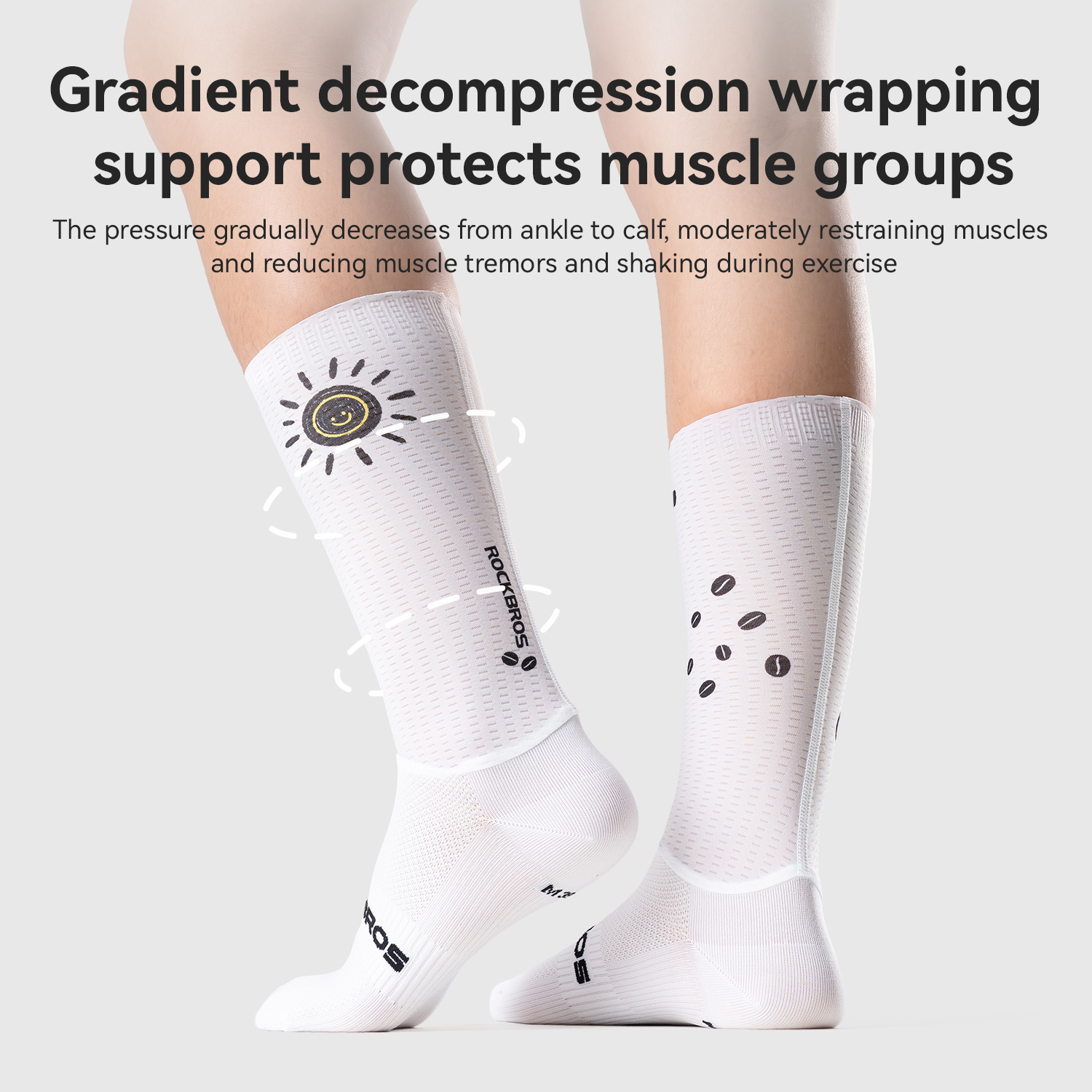 ROCKBROS Cycling Compression Socks Aero Mesh Breathable 7A Antibacterial Deodorant Graduated Pressure Road Bike Socks Men Women