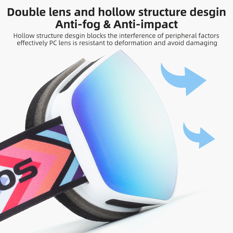 ROCKBROS Ski Goggles for Kids & Adults Anti-fog Polarized TPU Frame+PC Lens Anti-wind Custom Logo Sports Outdoor