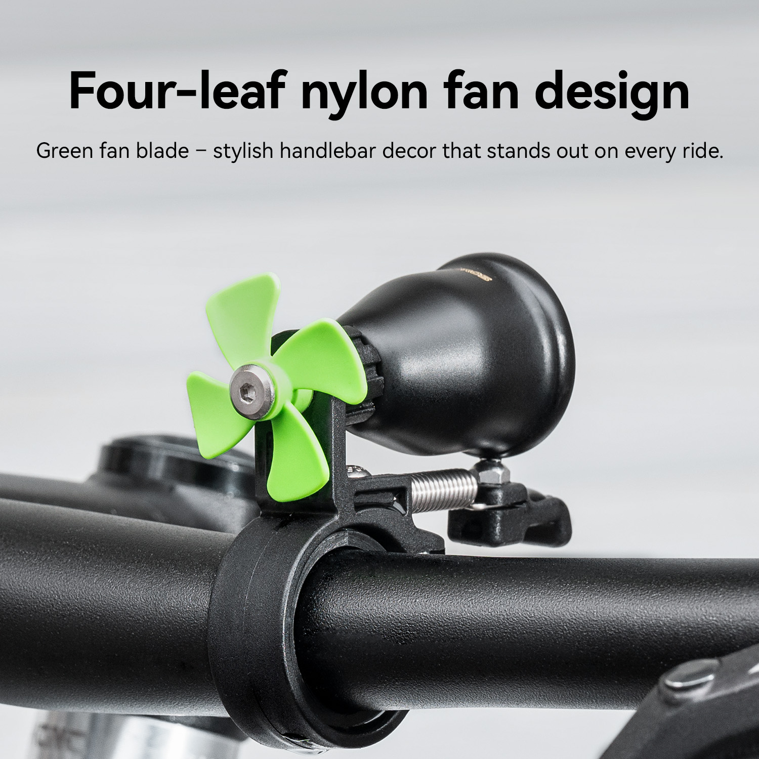 For Wind Driven Fan Bicycle Bell 80dB Copper Alloy Handlebar Spinning Green Fan Road MTB Folding Bikes 54g Warning/Safety