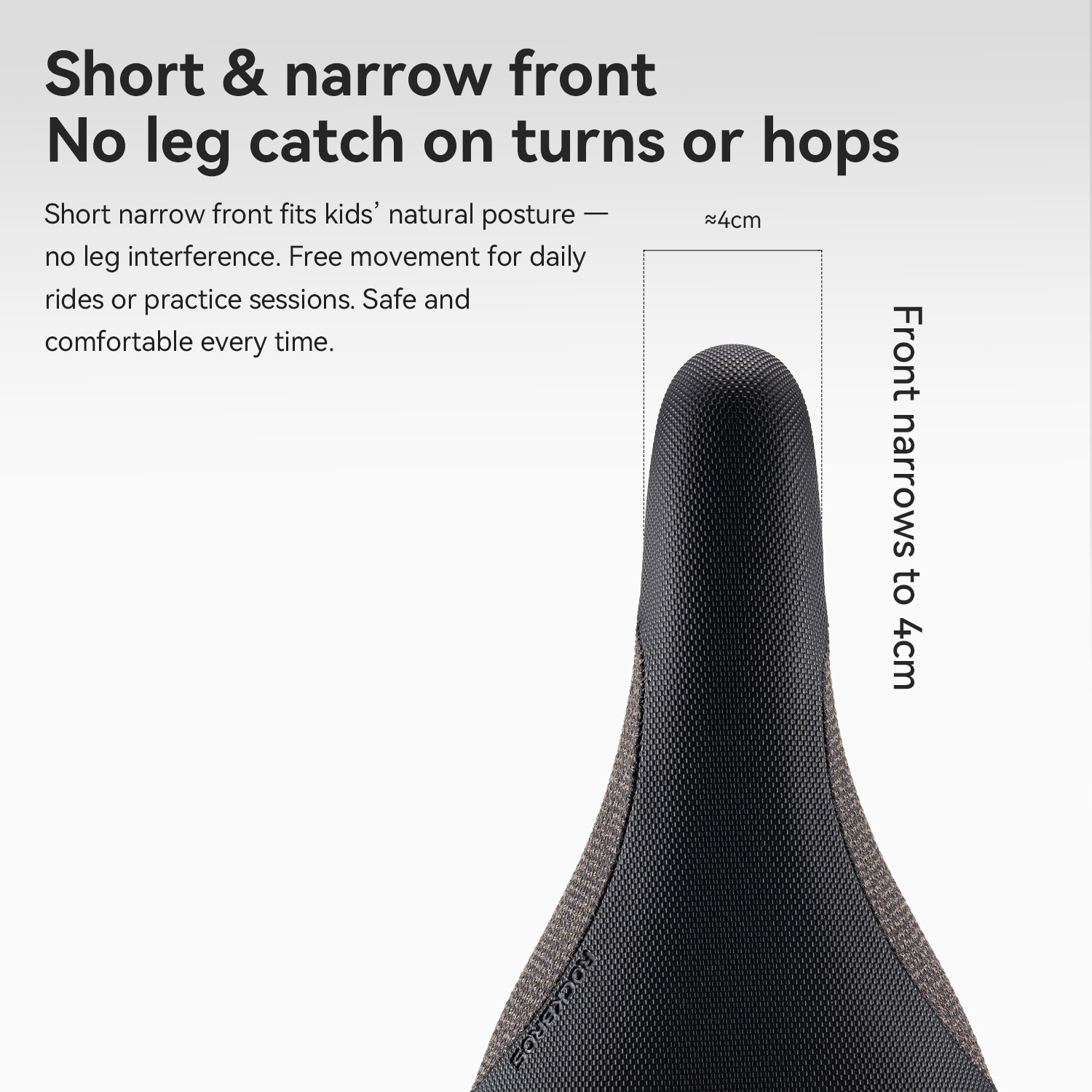 ROCKBROS Kids Bike Saddle Short Narrow Front High Carbon Steel Rails PU Leather Non-slip Shock Absorbing Comfortable All Seasons