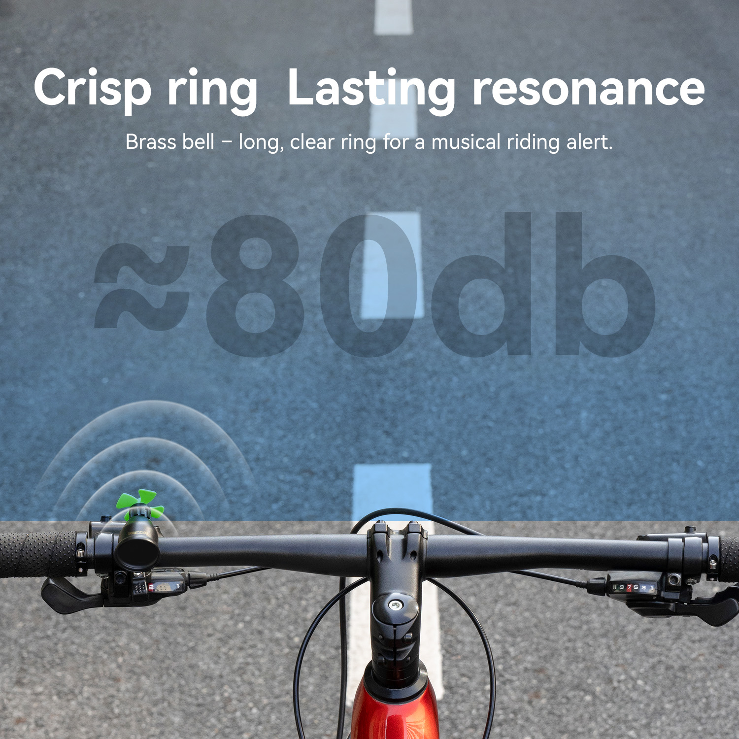 For Wind Driven Fan Bicycle Bell 80dB Copper Alloy Handlebar Spinning Green Fan Road MTB Folding Bikes 54g Warning/Safety