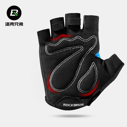 For Cycling Gloves Half Finger Summer Men Women Breathable Elastic Fishnet Terry Cloth MTB Road Sport Washable Blue/Gray