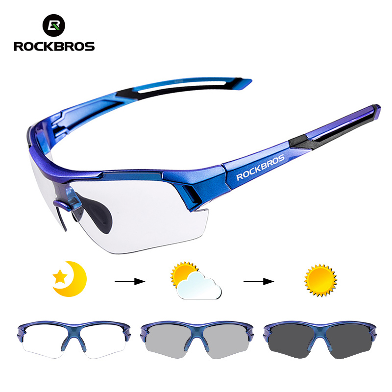 ROCKBROS Photochromic Cycling Sunglasses UV400 Protection for Unisex Outdoor Sports Fishing Casual Use