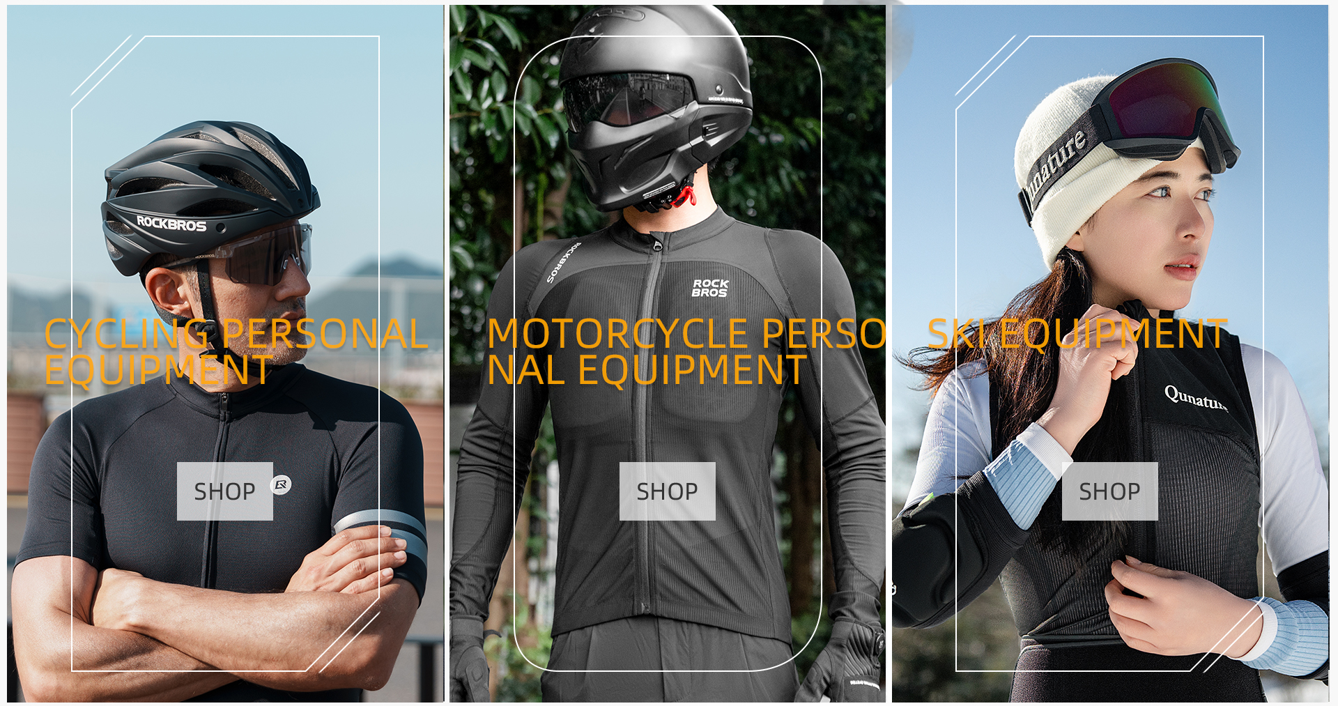 Personal equipment, motorcycle series and ski series product lines
