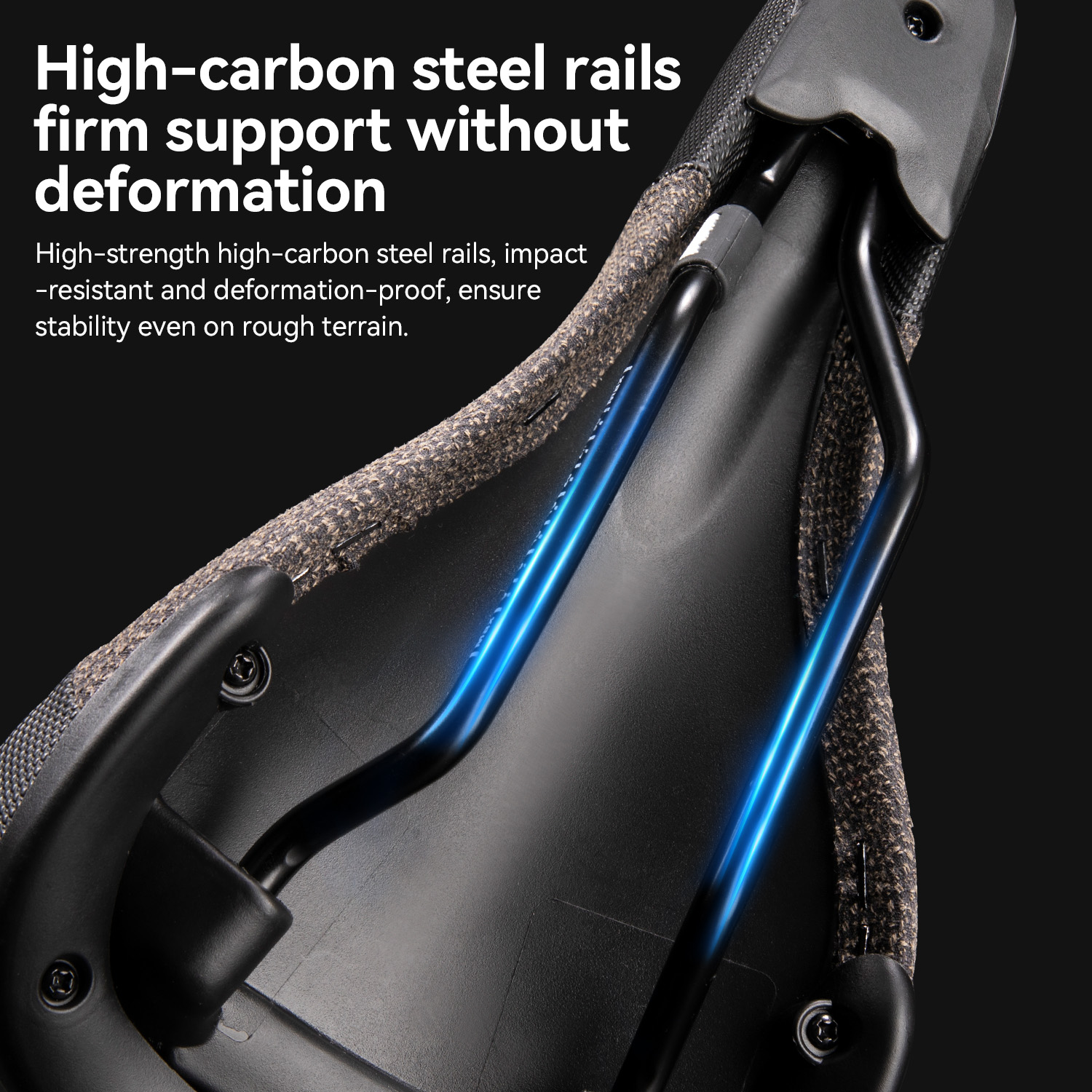 ROCKBROS Kids Bike Saddle Short Narrow Front High Carbon Steel Rails PU Leather Non-slip Shock Absorbing Comfortable All Seasons