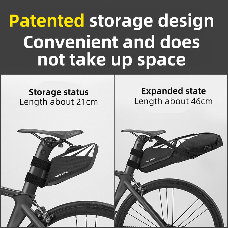 For Wholesale Custom PVC+Nylon Waterproof 8L Bicycle Saddle Bag for Travel Folding