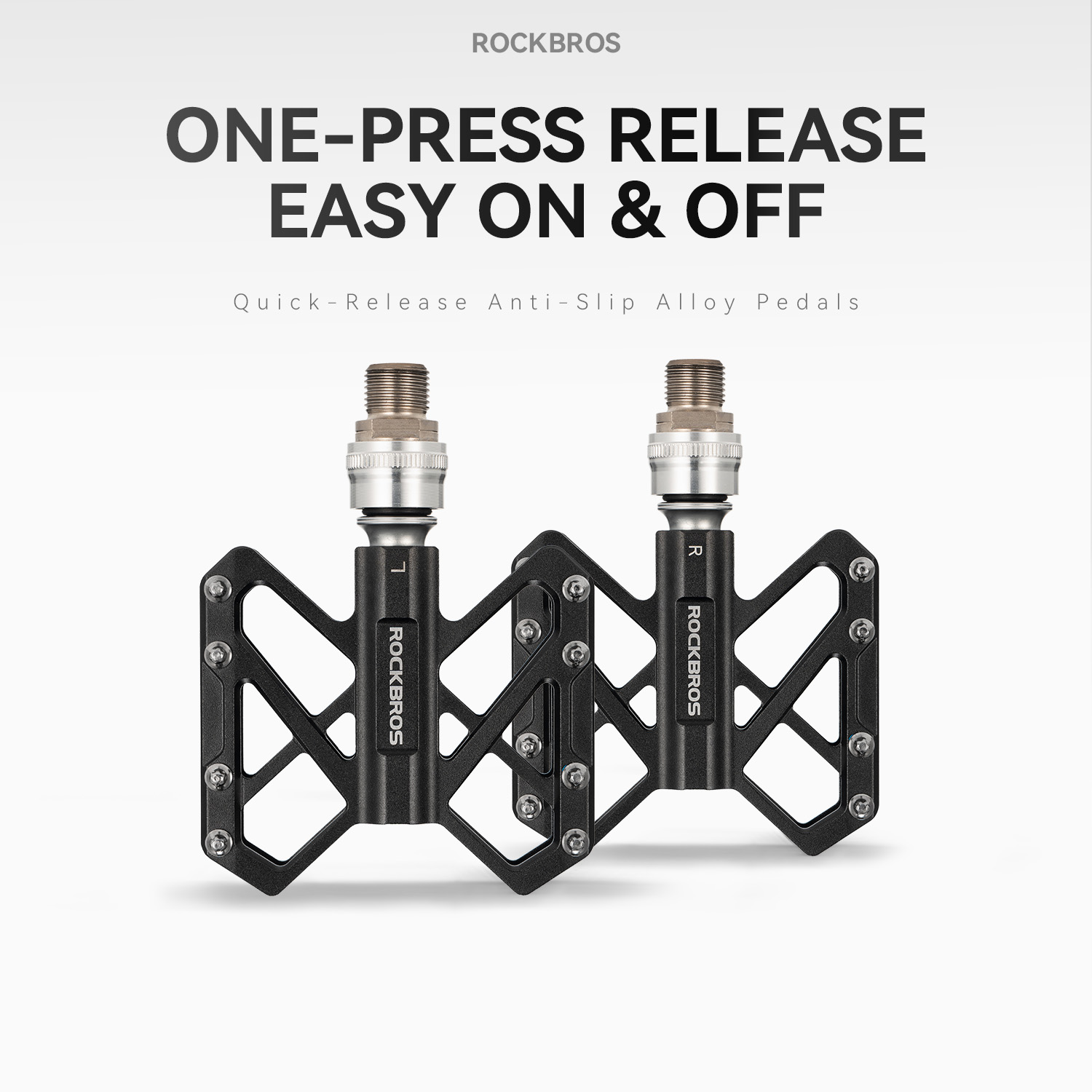 For Quick Release Aluminum Alloy Platform Bike Pedals for Mountain Bike/Road/Folding Bikes Anti-Slip Pins 315g Pair Cr-Mo