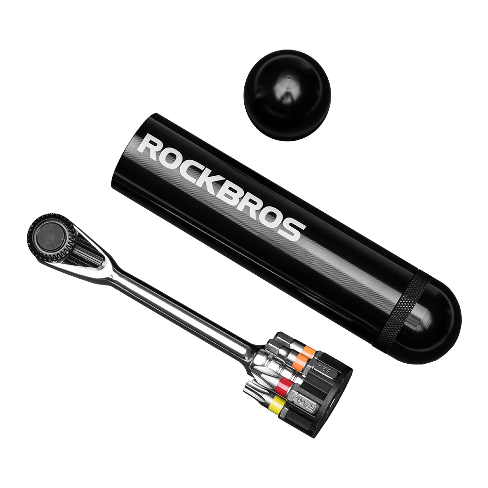 ROCKBROS Portable Mini Aluminum & Steel Bicycle Repair Tool Kit with Torque Wrench MTB & Road Bike Screwdrivers 180g Lightweight