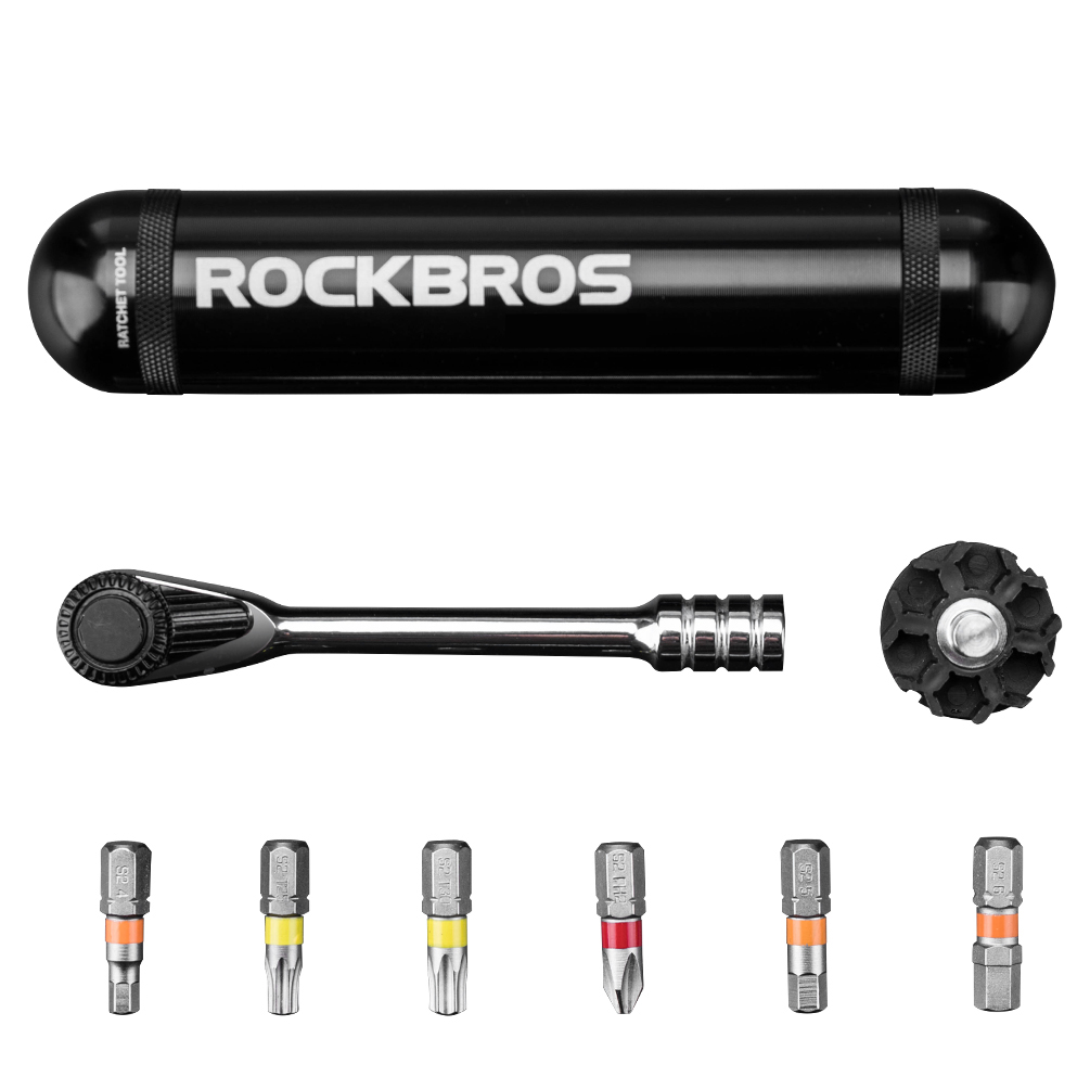 ROCKBROS Portable Mini Aluminum & Steel Bicycle Repair Tool Kit with Torque Wrench MTB & Road Bike Screwdrivers 180g Lightweight
