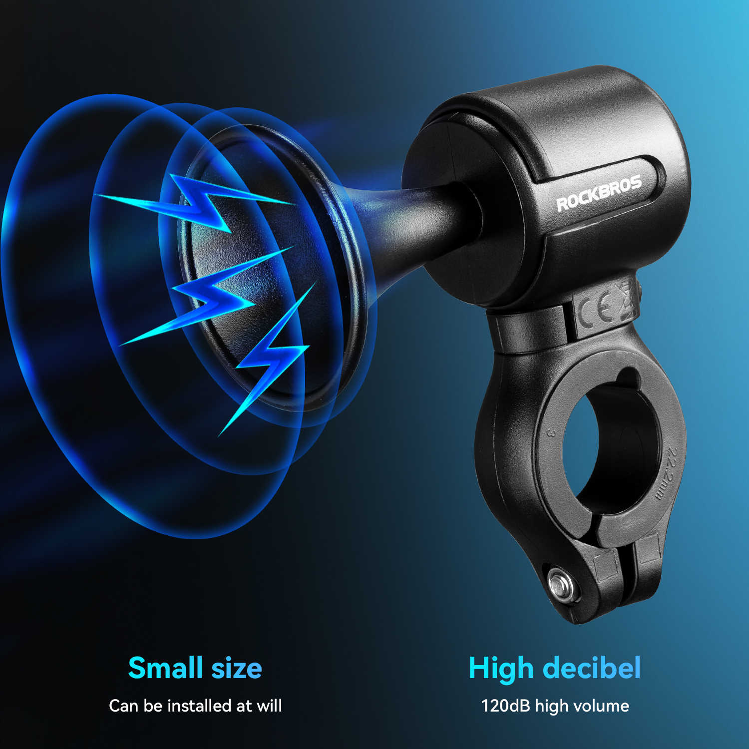 For ROCKBROS Wireless Remote Control Bicycle Electric Horn Waterproof Warning Bell for Road Electric Bikes Children's Bikes