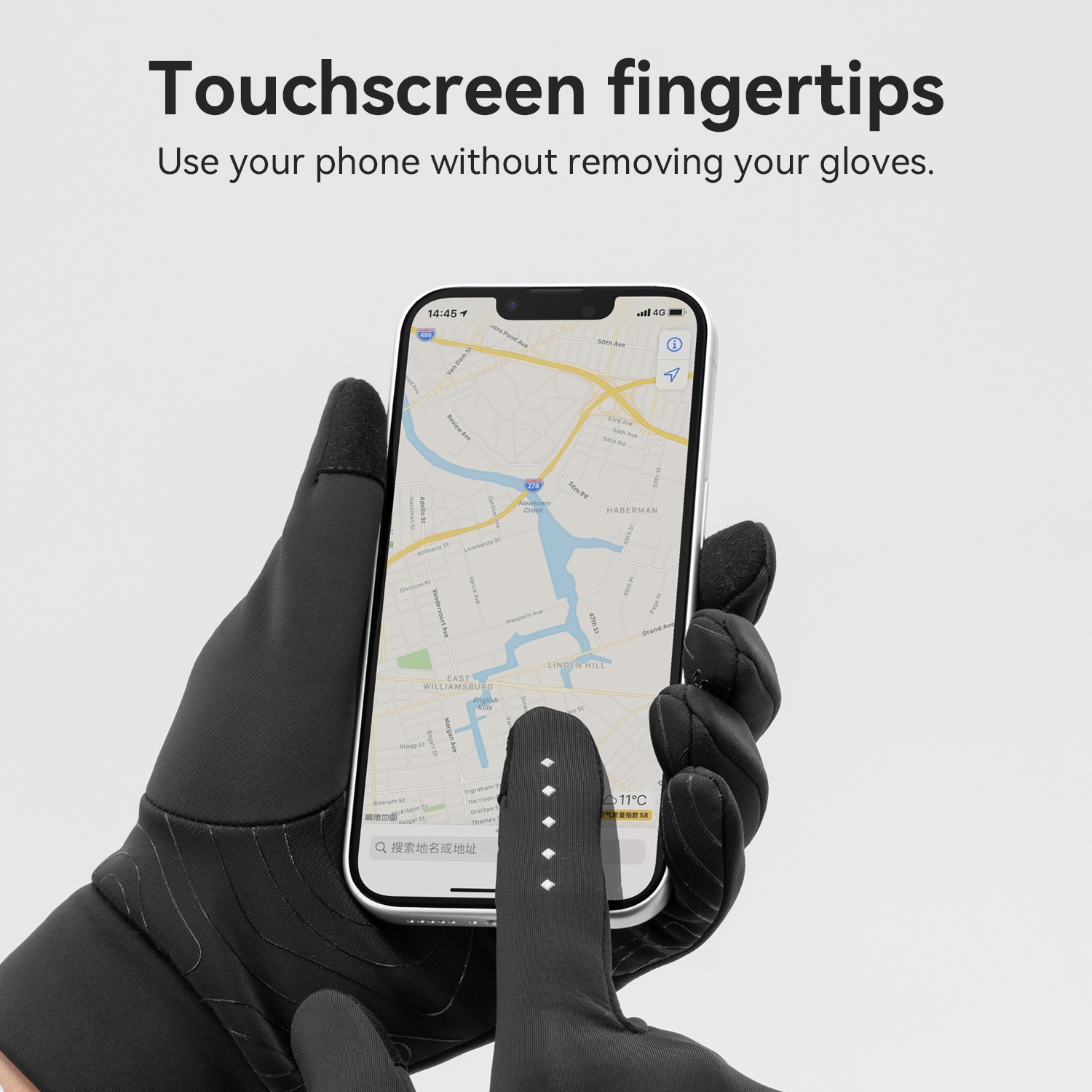 ROCKBROS Warm Winter Gloves Full Finger Fleece Lined Windproof Bike Gloves Touchscreen Anti-Slip Thermal Gloves for Cold Days