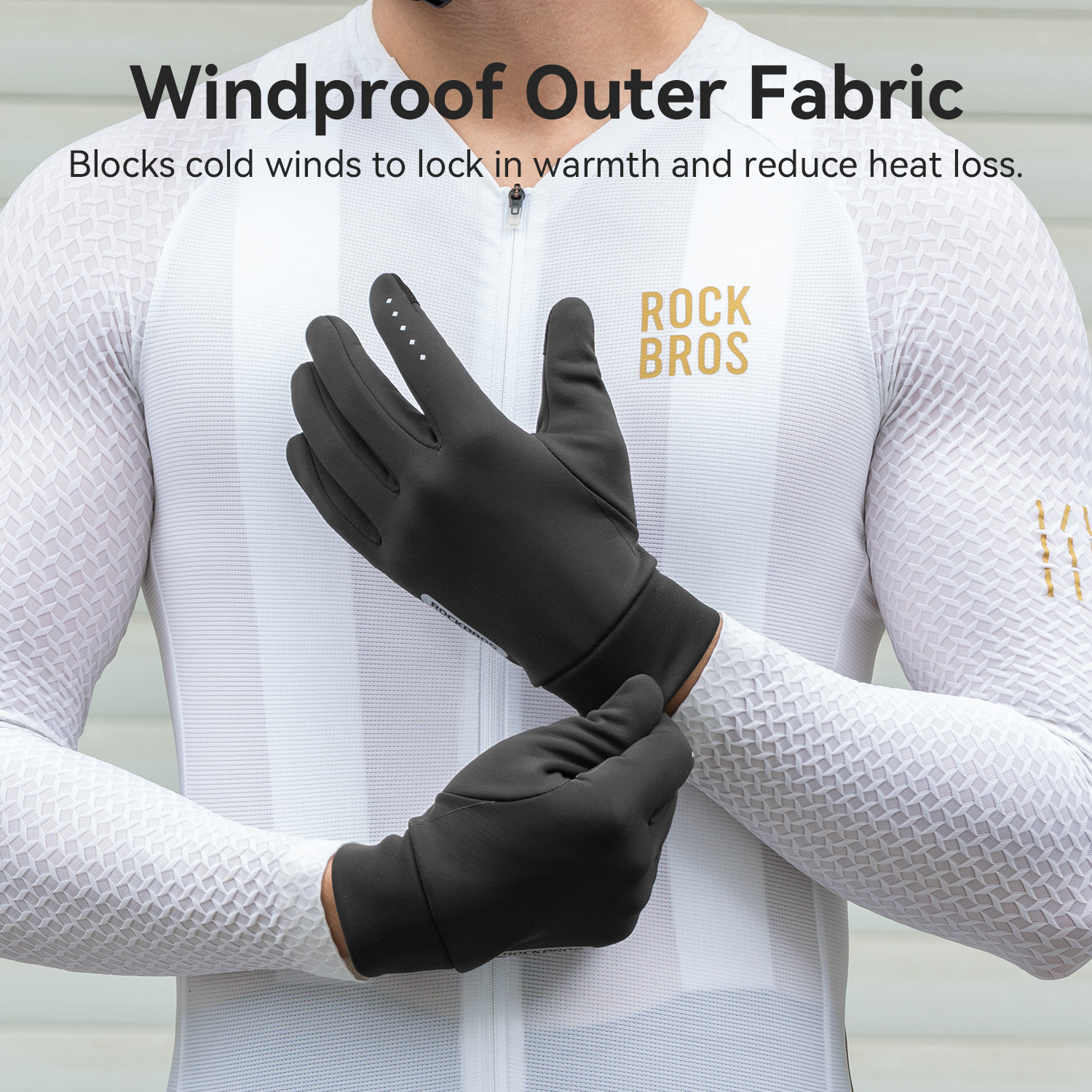 ROCKBROS Warm Winter Gloves Full Finger Fleece Lined Windproof Bike Gloves Touchscreen Anti-Slip Thermal Gloves for Cold Days