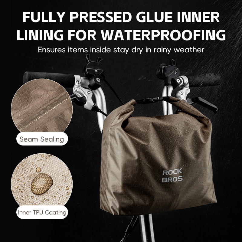For Waterproof Durable Bicycle Handlebar Bag Folding Front Mount 2.5-4L Capacity 170g Lightweight