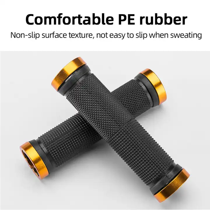 For Cheap Ergonomic Shock Absorption Comfortable Unilateral Lock Bicycle Grips MTB Road Bike Rubber Grips Aluminium